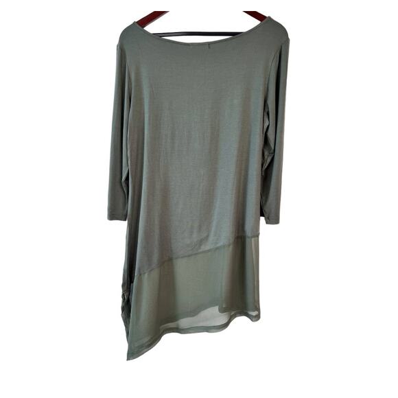 Designer Ruti Petunia Como Top Dress Shirt Olive Green Beetlee US L / 12 NWT - Picture 2 of 13